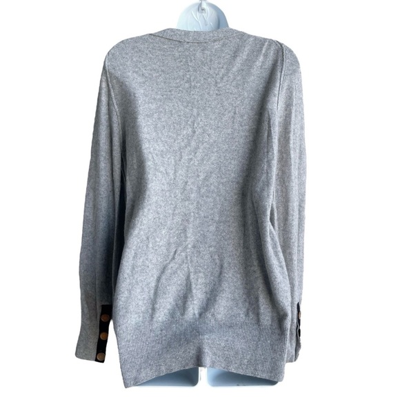 SEE By CHLOE Visible Seam Cashmere Angora Blend Cardigan 6 Gray V-neck Sweater - Picture 2 of 4